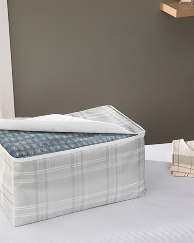 Plaid Lines Saddle Bag 74x46x46 cm Gray