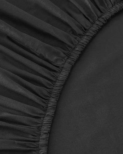Plain Cotton For One Person Fitted Sheet Set 100x200 cm Anthracite