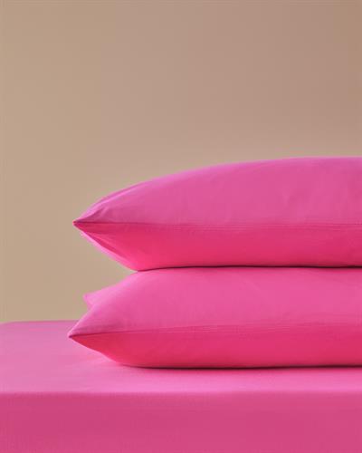 Plain КОМПЛЕКТ ЧАРШАФИ С Л За един човек Памучен 100x200 cm Тъмно розово