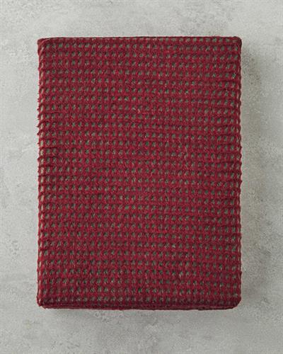 Plain Тв Одеяло Памучен с вафлена структура 110x170 см. Бордо - Зелен