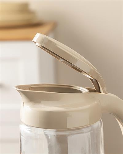 Plain Glass Water Bottle 1500 ml Dark Beige