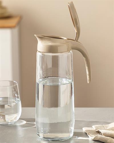 Plain Glass Water Bottle 1500 ml Dark Beige