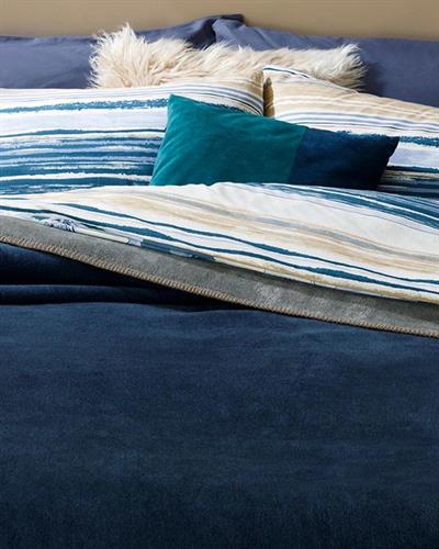 Plain Одеяло Единичен Памучен 150x200 см Сив - Морскосин