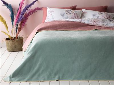 Plain Одеяло Единичен Памучен 150x200 см Розов - Мента