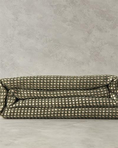 Plain Одеяло Единичен Памучен с вафлена структура 150x200 см Зелен - Кремав