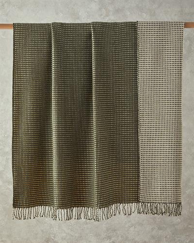 Plain Одеяло Единичен Памучен с вафлена структура 150x200 см Зелен - Кремав