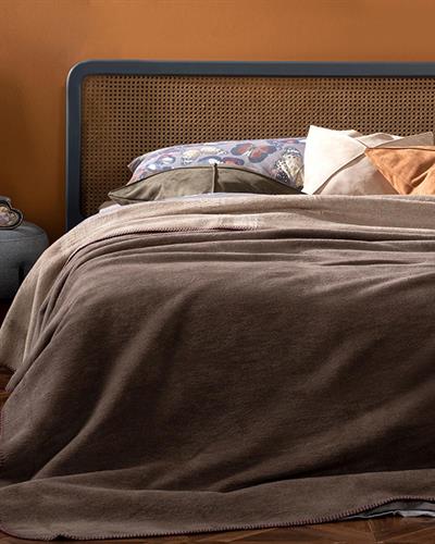 Plain Одеяло Единичен Памучен 150x200 см Бежов - Кафяв.