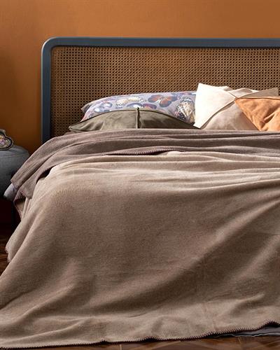 Plain Одеяло Единичен Памучен 150x200 см Бежов - Кафяв.