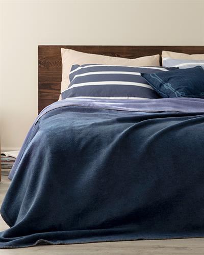 Plain Одеяло Единичен Памучен 150x200 см Морскосин - Син.