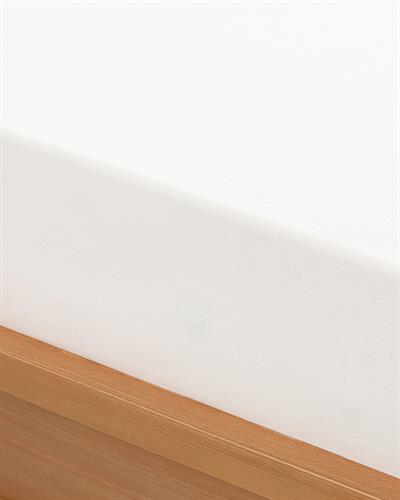 Plain Чаршаф С Ластик Двоен Памучен 160x200 см Бял