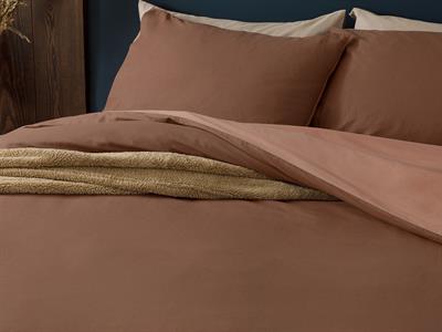 Plain СПАЛНО БЕЛЬО КОМПЛЕ За един човек Памучен 160x220 cm Кафяво-голо