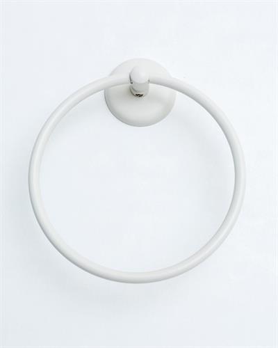 Plain Поставка За Хавлии Кръгъл, Метал, Екру, 17,7 X 15,0 Cm