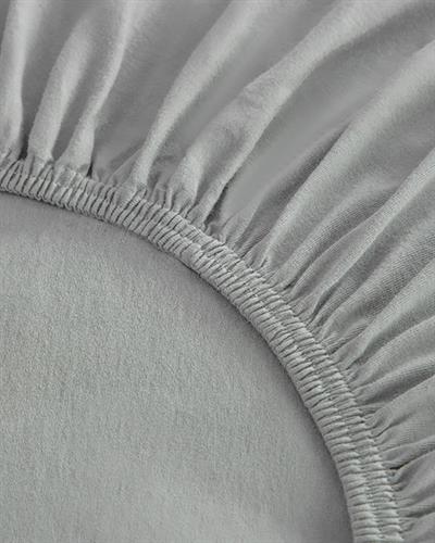 Plain Combed Cotton King Size Fitted Sheet Set 180x200 cm Pebble