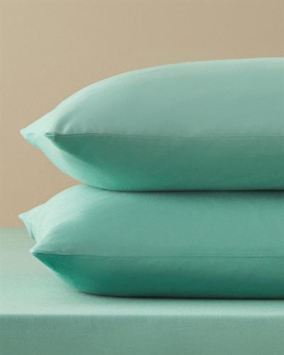 Plain Комплект Чаршаф С Ластик Кралски размер Памук 180x200 см Зелен