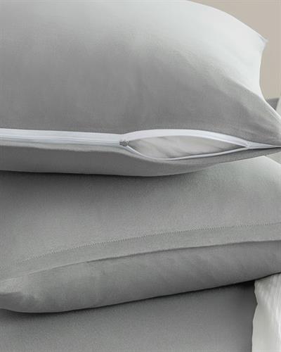 Plain Combed Cotton King Size Fitted Sheet Set 180x200 cm Pebble