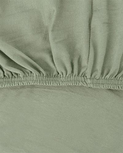 Plain Чаршаф С Ластик Кралски размер Памучен 180x200 см Тръстиково зелено
