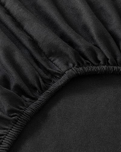 Plain Спално Бельо Компле Двоен Размер, Памучен, Черно, 200 X 220 Cm