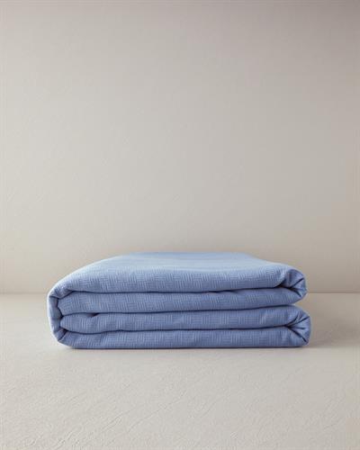Plain Одеяло Пике Двоен Памучен 200x220 см Син