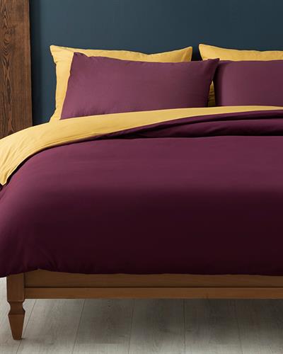 Plain Спален Комплект Двоен Памук 200x220 см Горчица - Дамсон