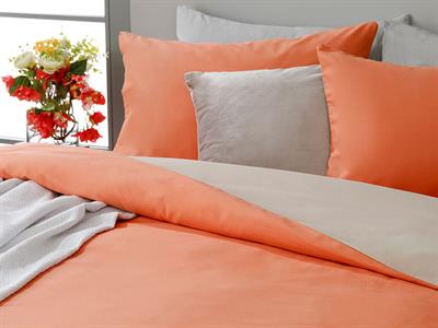 Plain СПАЛНО БЕЛЬО КОМПЛЕ Двоен човек Памучен 200x220 cm Оранжево,
