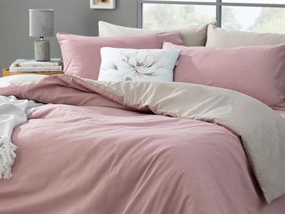 Plain СПАЛНО БЕЛЬО КОМПЛЕ Двоен Памучен 200x220 cm Lilac-Gray