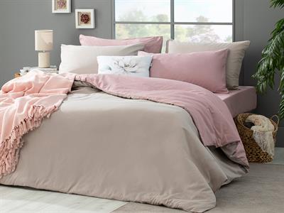Plain СПАЛНО БЕЛЬО КОМПЛЕ Двоен Памучен 200x220 cm Lilac-Gray