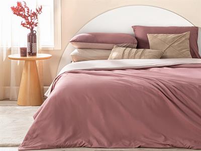Plain СПАЛНО БЕЛЬО КОМПЛЕ Двоен човек Памучен 200x220 cm Mauve - Damson