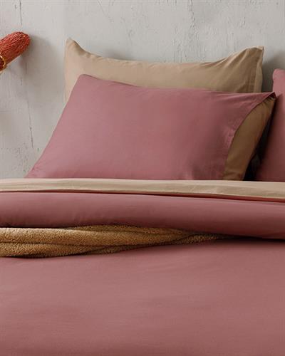 Plain Спален Комплект Кралски размер Памук 240x220 см Роза - Маслиненозелен