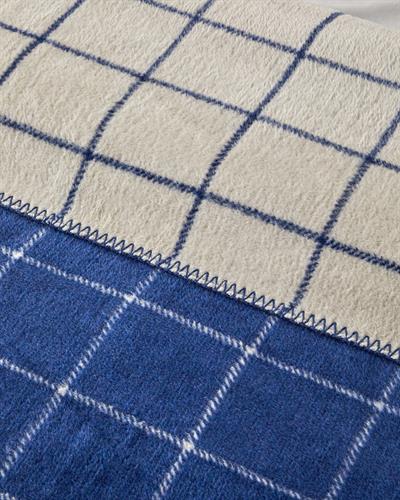 Plain Check Одеяло Единичен Памучен 150x200 см Морскосин - Кремав