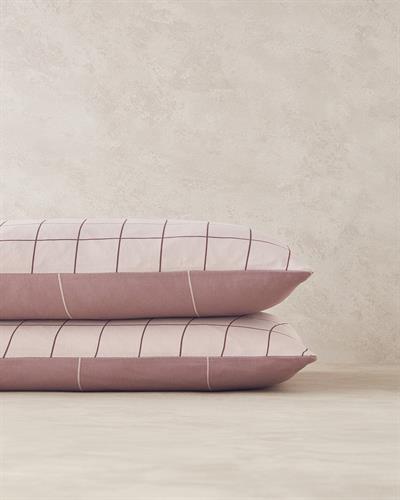 Plain Check Калъфка За Възглавница 2 бр. Лесно за гладене 50x70 см Светъл дамсон