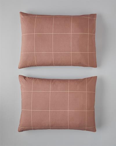 Plain Check Калъфка За Възглавница 2 бр. Лесно за гладене 50x70 см Светъл дамсон