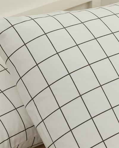 Plain Check Kombin Калъфка За Възглавница 2 бр. Памучен 50x70 см Бял