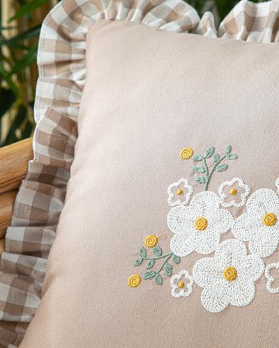 Plain Color Декоративна Калъфка За Възглавница Памучен Полиестер, Бежово, 45 X 45 Cm