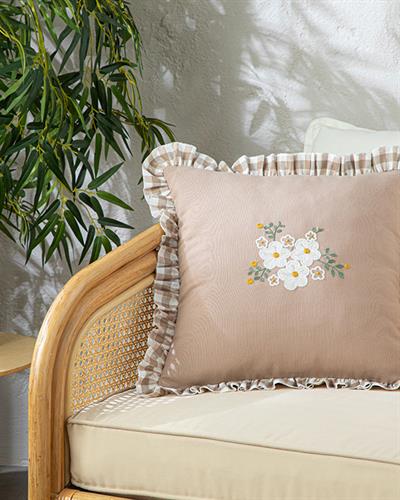 Plain Color Декоративна Калъфка За Възглавница Памучен Полиестер, Бежово, 45 X 45 Cm