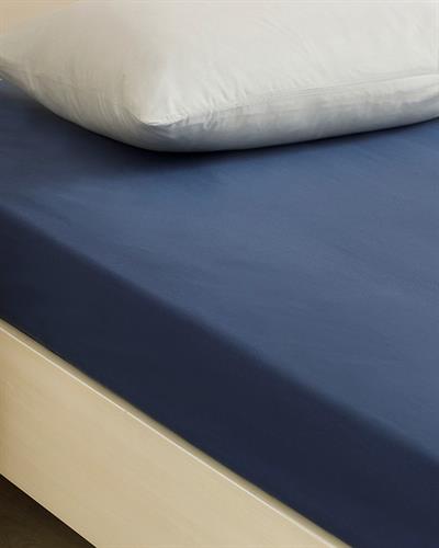 Plain Cottony King Size Fitted Sheet 180x200 cm Gece Mavisi