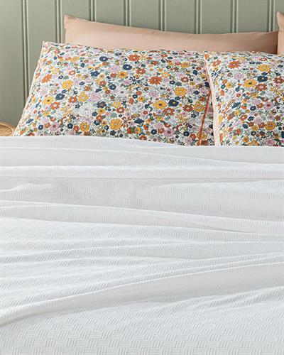 Plain Пике King Size, Памучен, Бяло, 220 X 240 Cm