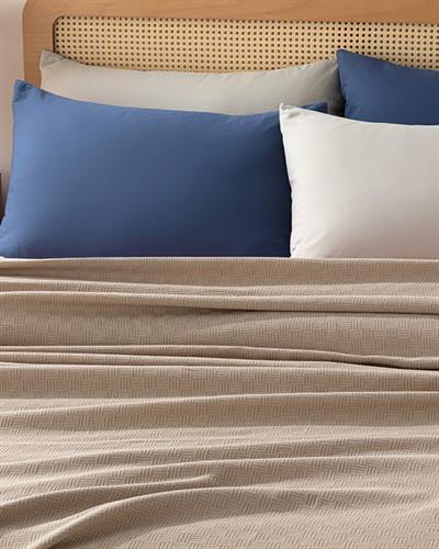 Plain Cottony King Size Summer Blanket 240x220 cm Beige