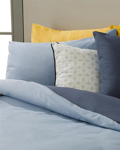 Plain Спално Бельо Компле King Size, Памучен, Синьо - Тъмно Синьо, 240 X 220 Cm