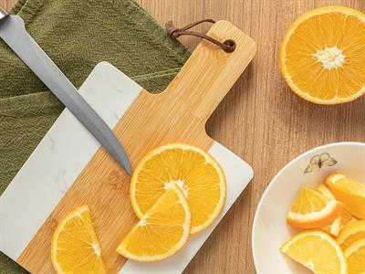 Playa Дъска За Рязане Мраморен Бамбук, Бежово-Бяло, 25 X 15 Cm