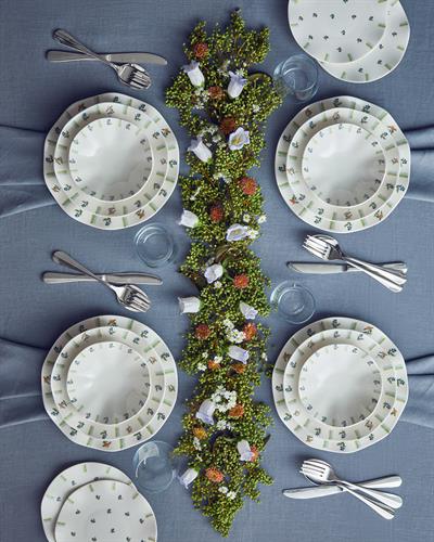 Pleasant Комплект За Хранене Порцелан 24 части за 6 души Зелен - Син