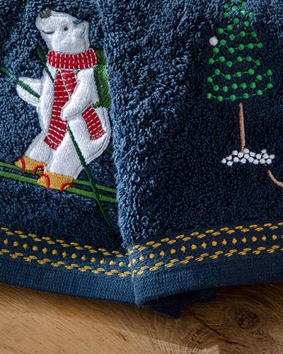 Polar Bear Бебешка Хавлия 2 Броя В Кутия, Памучен, Тъмно Синьо, 30 X 50 Cm