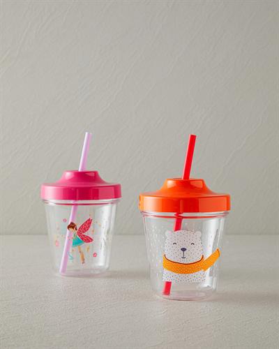 Polar Bear Детска Бутилка Със Сламка Tritan, Оранжево,, 350 Ml