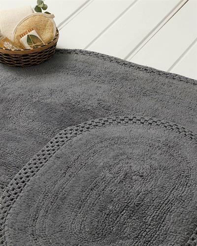 Polin Постелка За Баня Ко 2Бр., Памучен, Антрацит, 60 X 90 + 40 X 60 Cm