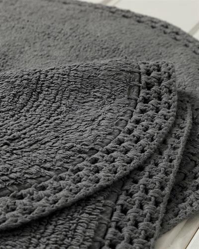 Polin Постелка За Баня Ко 2Бр., Памучен, Антрацит, 60 X 90 + 40 X 60 Cm