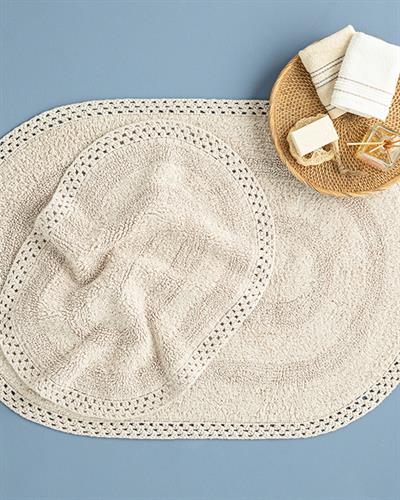 Polin Комплект Постелки За Баня Памучен 60x90+40x60 Бежов