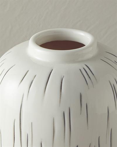 Polina Ваза Каменна керамика 13,5X13,5X21,5 см Бял