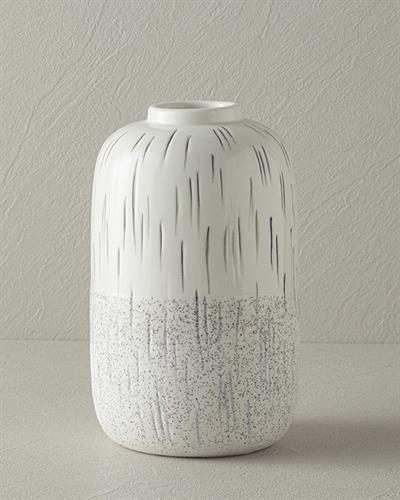 Polina Ваза Каменна керамика 13,5X13,5X21,5 см Бял