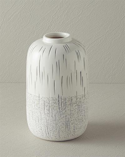 Polina Ваза Каменна керамика 13,5X13,5X21,5 см Бял