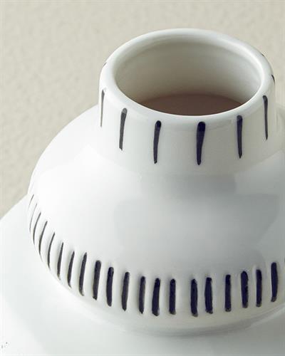 Polina Ваза Каменна керамика 13,5x15,5 см Бял