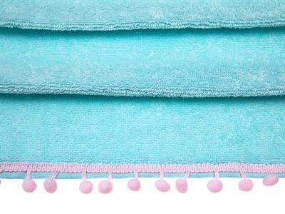 Polka Dot ХАВЛИИ ЗА РЪЦЕ С помпони Жакардов 30x45 cm Blue.